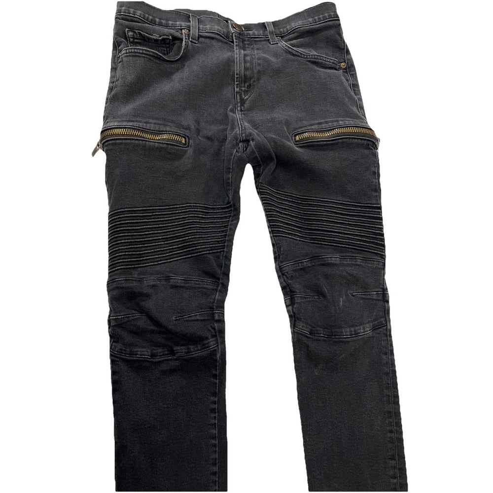 J Brand Acrux Moto Jeans in‎ Indigo Black Sz 33 x 31